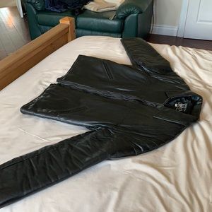 Black leather jacket made in Italy, / like new, worn twice, too large for me